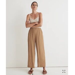 Madewell Crinkled Crepe Straight Leg Crop Pant